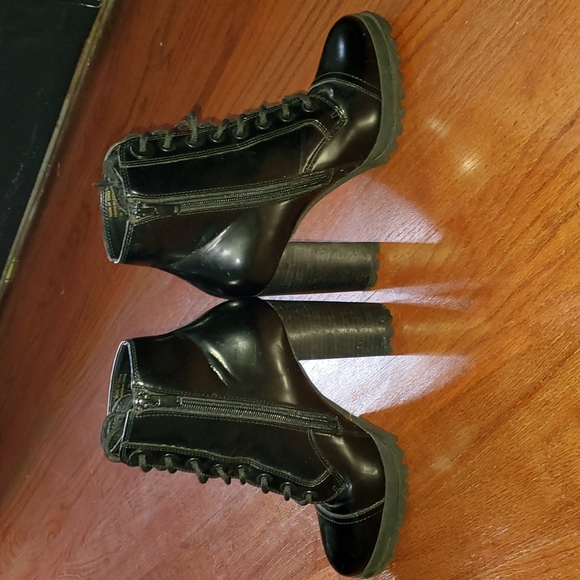 Aldo lace up booties black high heel sz 7 - Picture 3 of 3